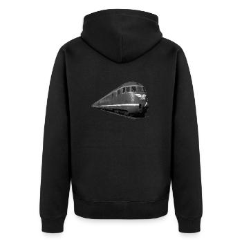 Triebzug Triebwagen VT 08 Bundesbahn Deutschland - Unisex Premium Bio Zip Hoodie - Schwarz - Hinten - Nico (187cm)