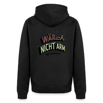 silvester geldschein backpacking knaller aktie - Unisex Premium Bio Zip Hoodie - Schwarz - Hinten - Nico (187cm)