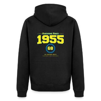 Awesome 1955 Shirt für Männer Frauen 68 Jahre alt 68. - Unisex Premium Bio Zip Hoodie - Schwarz - Hinten - Nico (187cm)