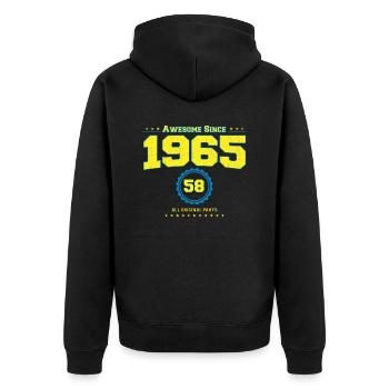 Awesome 1965 Shirt für Männer Frauen 58 Jahre alt 58. - Unisex Premium Bio Zip Hoodie - Schwarz - Hinten - Nico (187cm)