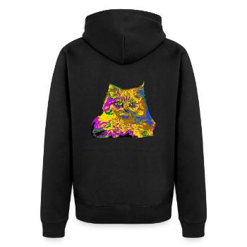Colorful cat - Unisex Premium Organic Zip Hoodie - black - Back - Nico (187cm)