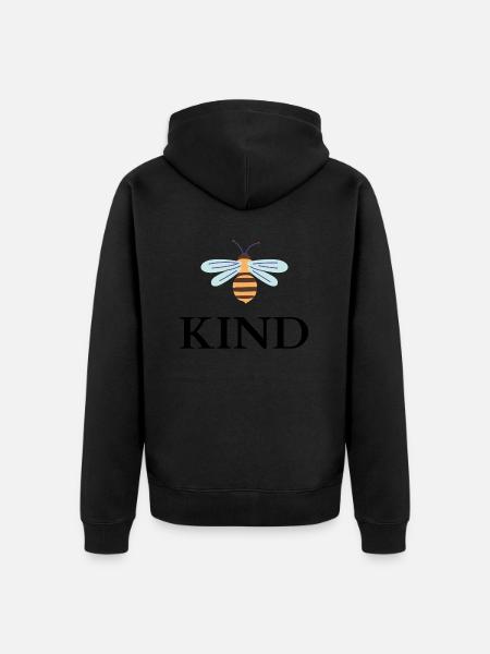 be kind - Unisex Premium Bio Zip Hoodie - Schwarz