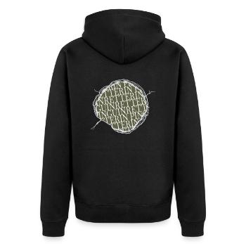 tierliebe confetti friends fährte humor - Unisex Premium Bio Zip Hoodie - Schwarz - Hinten - Nico (187cm)