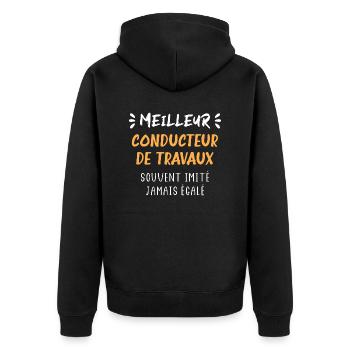 Meilleur conducteur de travaux - Veste à capuche bio Premium Unisexe - noir - Dos - Nico (187cm)