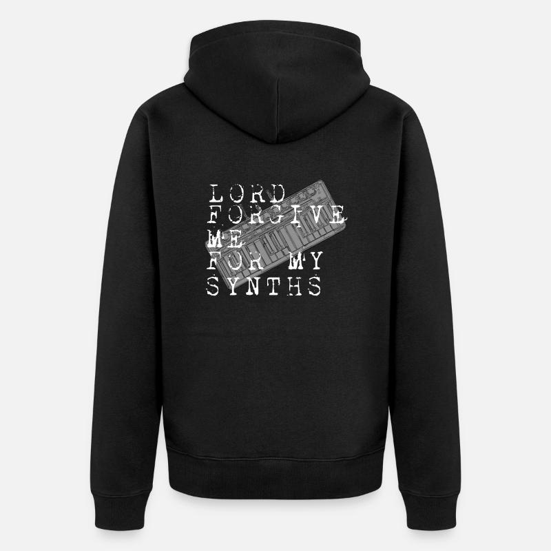 Seigneur pardonne-moi pour mes synthés - Veste à capuche bio Premium Unisexe - noir