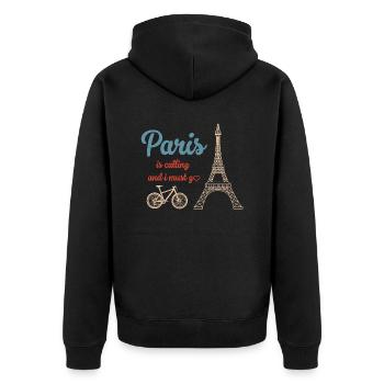 Franzose Frankreich Paris Französisch - Unisex Premium Bio Zip Hoodie - Schwarz - Hinten - Nico (187cm)