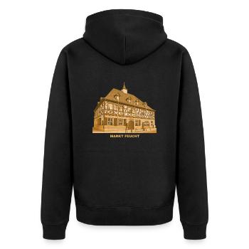 Feucht Markt Rathaus Mittelfranken Bayern - Unisex Premium Bio Zip Hoodie - Schwarz - Hinten - Nico (187cm)