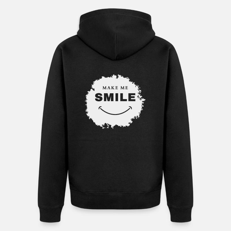 Make Me Smile - Unisex Premium Bio Zip Hoodie - Schwarz