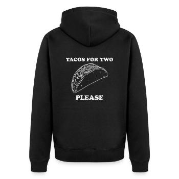Taco Tortilla Mais Mexiko Essen I Geschenk - Unisex Premium Bio Zip Hoodie - Schwarz - Hinten - Nico (187cm)