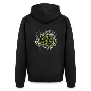 lieben pudel statement geburtstagsgeschenkidee - Unisex Premium Bio Zip Hoodie - Schwarz - Hinten - Nico (187cm)