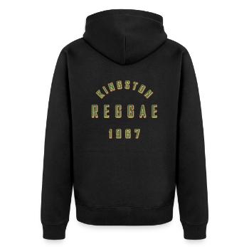 REGGAE 1967 - Unisex Premium Bio Zip Hoodie - Schwarz - Hinten - Nico (187cm)