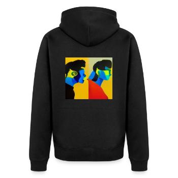 People - Unisex Premium Bio Zip Hoodie - Schwarz - Hinten - Nico (187cm)