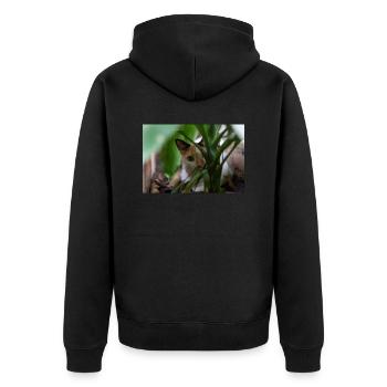 le chat au doux regard - Veste à capuche bio Premium Unisexe - noir - Dos - Nico (187cm)