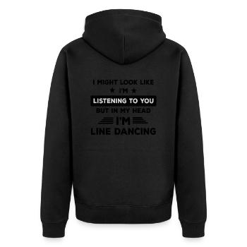 Dancing Dance Music - Unisex Premium Bio Zip Hoodie - Schwarz - Hinten - Nico (187cm)