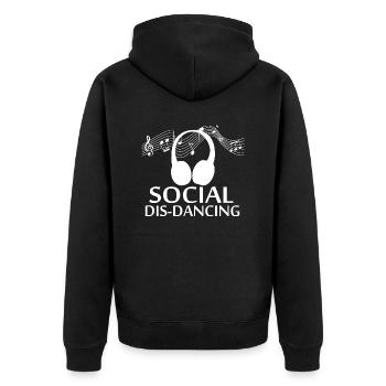 Dancing Dance Music - Unisex Premium Bio Zip Hoodie - Schwarz - Hinten - Nico (187cm)