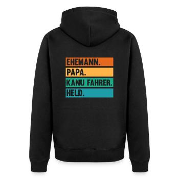 Schullehrerin Lehrerin - Unisex Premium Bio Zip Hoodie - Schwarz - Hinten - Nico (187cm)