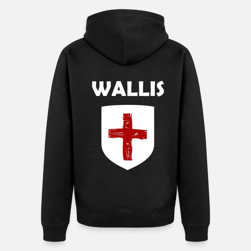 Die Walliser - Unisex Premium Bio Zip Hoodie - Schwarz