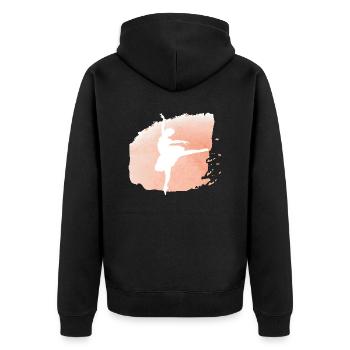 Dancing Dance Music - Unisex Premium Bio Zip Hoodie - Schwarz - Hinten - Nico (187cm)