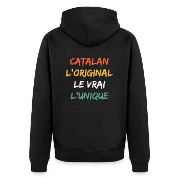 Catalan 3 - Veste à capuche bio Premium Unisexe - noir - Dos - Nico (187cm)