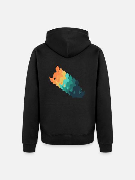 Retro Yoga - Unisex Premium Bio Zip Hoodie - Schwarz