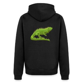 Wildtiere - Unisex Premium Bio Zip Hoodie - Schwarz - Hinten - Nico (187cm)