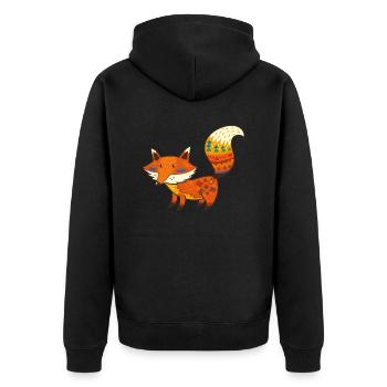 Wildtiere - Unisex Premium Bio Zip Hoodie - Schwarz - Hinten - Nico (187cm)