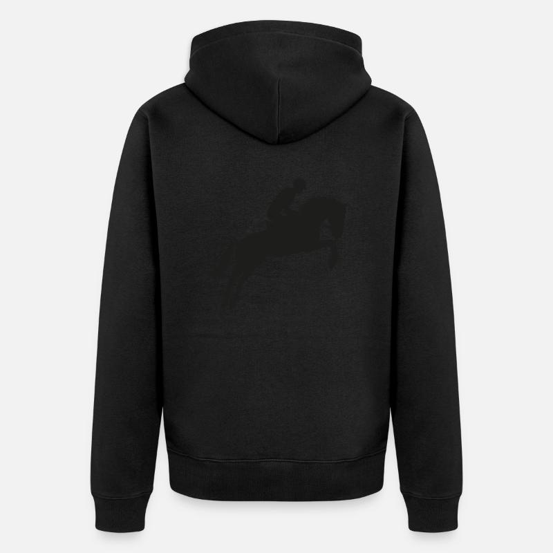 Pferde - Unisex Premium Bio Zip Hoodie - Schwarz