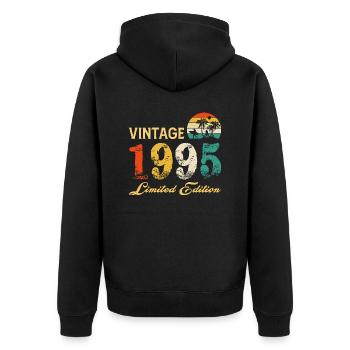 Vintage 1995 Edition Limitée Made In 1995 Anniversaire - Veste à capuche bio Premium Unisexe - noir - Dos - Nico (187cm)