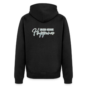 Always Choose Happenis - Unisex Premium Organic Zip Hoodie - black - Back - Nico (187cm)