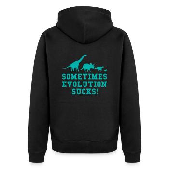 Evolution des étudiants Drôle Dire Humour - Veste à capuche bio Premium Unisexe - noir - Dos - Nico (187cm)