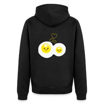 Amour des œufs au plat - Veste à capuche bio Premium Unisexe - noir - Dos - Nico (187cm)