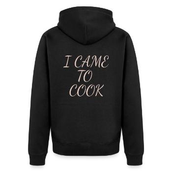 i came to cook saying for cooking fans - Unisex Premium Organic Zip Hoodie - black - Back - Nico (187cm)