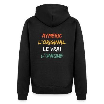 AYMERIC - Veste à capuche bio Premium Unisexe - noir - Dos - Nico (187cm)