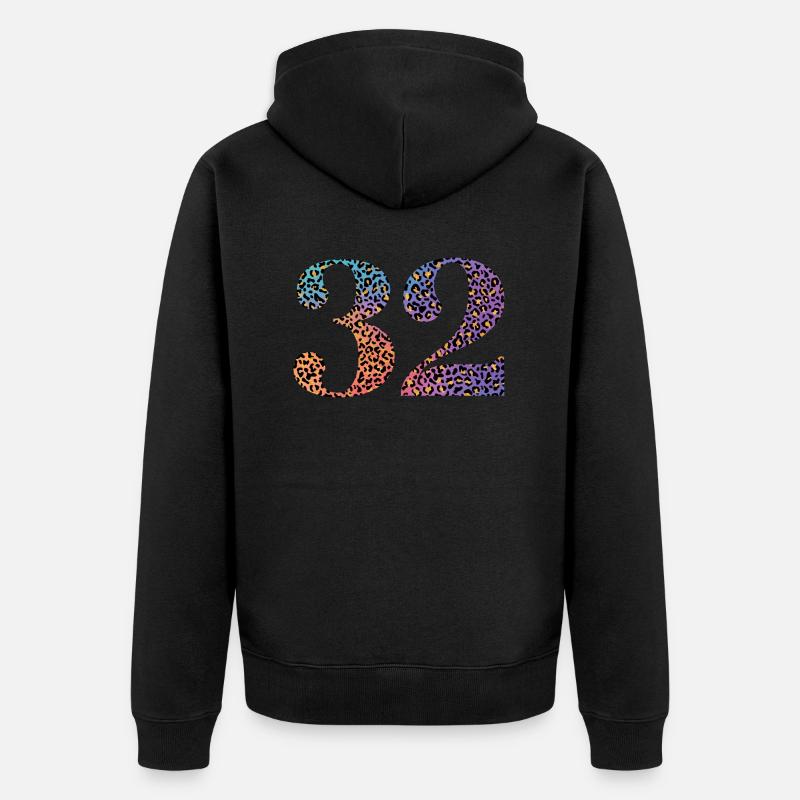 32e anniversaire léopard - Veste à capuche bio Premium Unisexe - noir