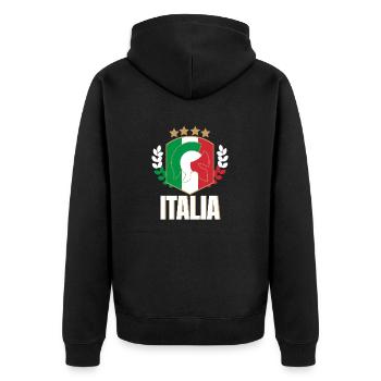 Italie Italie Championnat de maillot des fans d’Italie - Veste à capuche bio Premium Unisexe - noir - Dos - Nico (187cm)