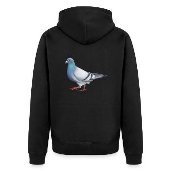 TAUBE - Unisex Premium Bio Zip Hoodie - Schwarz - Hinten - Nico (187cm)