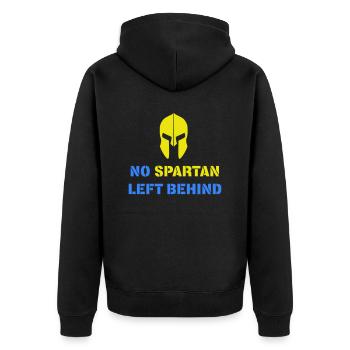 No Spartan left behind! Ukraine we stand together! - Unisex Premium Organic Zip Hoodie - black - Back - Nico (187cm)