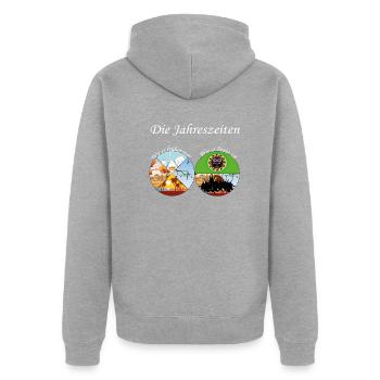 Die Covid Saison - Unisex Premium Bio Zip Hoodie - Grau meliert - Hinten - Nico (187cm)