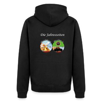 Die Covid Saison - Unisex Premium Bio Zip Hoodie - Schwarz - Hinten - Nico (187cm)