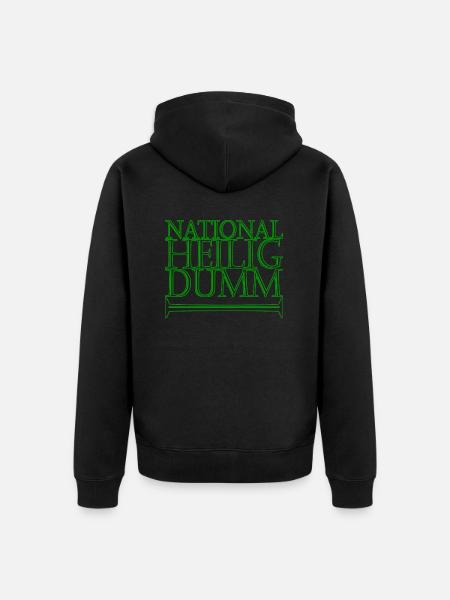 nationalheiligdumm gruen - Unisex Premium Bio Zip Hoodie - Schwarz