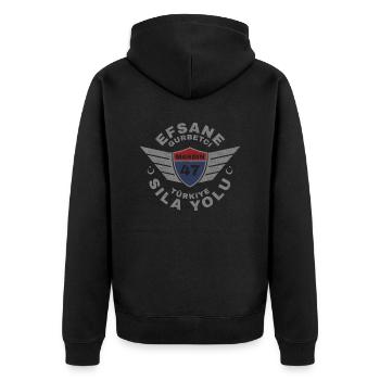 Mardin - Unisex Premium Bio Zip Hoodie - Schwarz - Hinten - Nico (187cm)