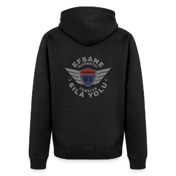 Trabzon - Unisex Premium Bio Zip Hoodie - Schwarz - Hinten - Nico (187cm)