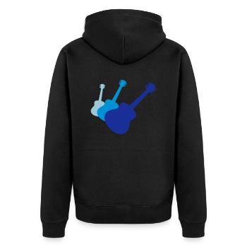 3 guitars guitar guitar play - Unisex Premium Organic Zip Hoodie - black - Back - Nico (187cm)