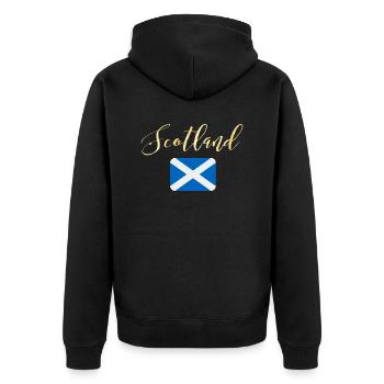 scotland flag highland - Unisex Premium Organic Zip Hoodie - black - Back - Nico (187cm)