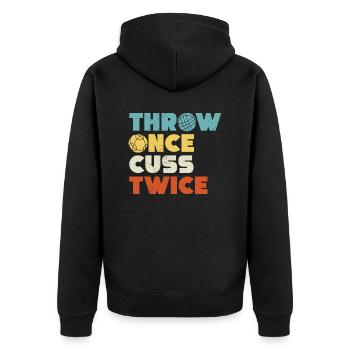 Bocce Ball Player Boules Bocce Throw Once Cuss - Unisex Premium Bio Zip Hoodie - Schwarz - Hinten - Nico (187cm)