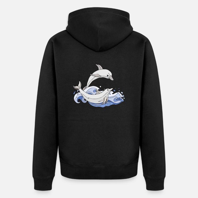 Dauphins - Veste à capuche bio Premium Unisexe - noir