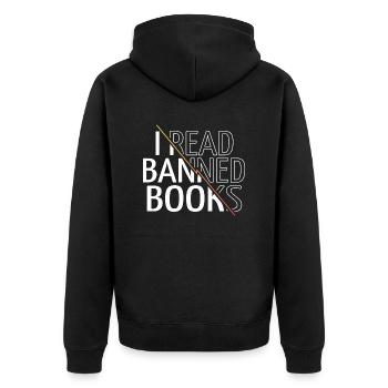 geek cool chat littéraire aimer les lecteurs dictons drôles - Veste à capuche bio Premium Unisexe - noir - Dos - Nico (187cm)