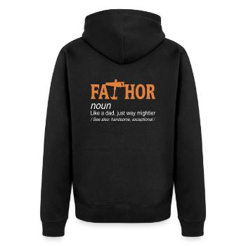 FaTHOR comme un père juste beaucoup plus puissant rétro drôle - Veste à capuche bio Premium Unisexe - noir - Dos - Nico (187cm)