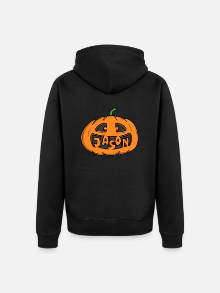 Jason Halloween Pumpkin - Unisex Premium Organic Zip Hoodie - black