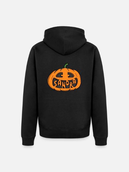 Sandra Halloween Pumpkin - Unisex Premium Organic Zip Hoodie - black